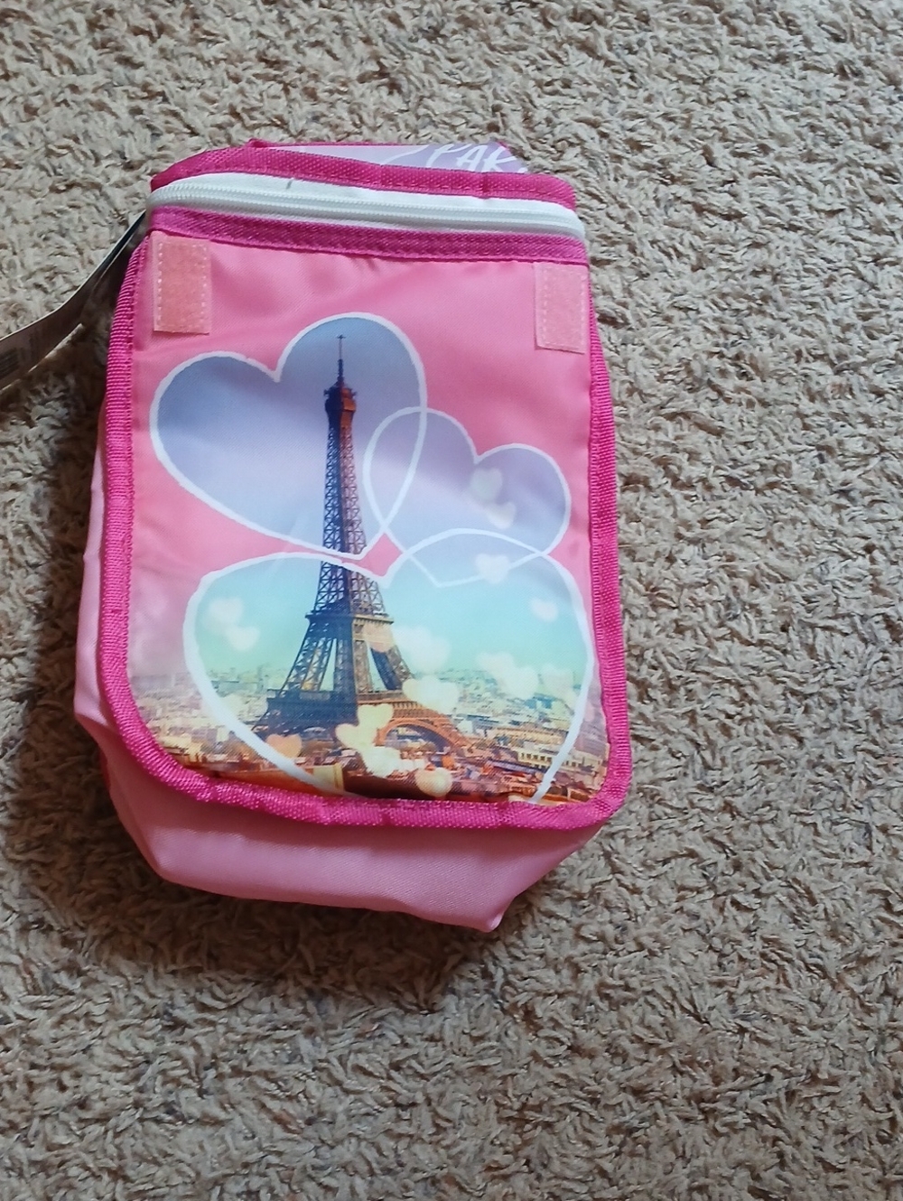 Pink Eiffel Tower Print Women's Crossbody Bag